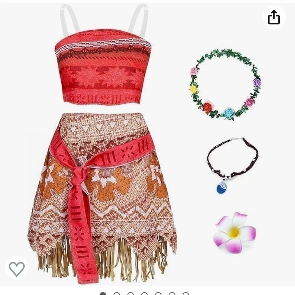 Disney Moana Dress Up Box Chest NEW Jakks Dress Flower Bracelet Accessories